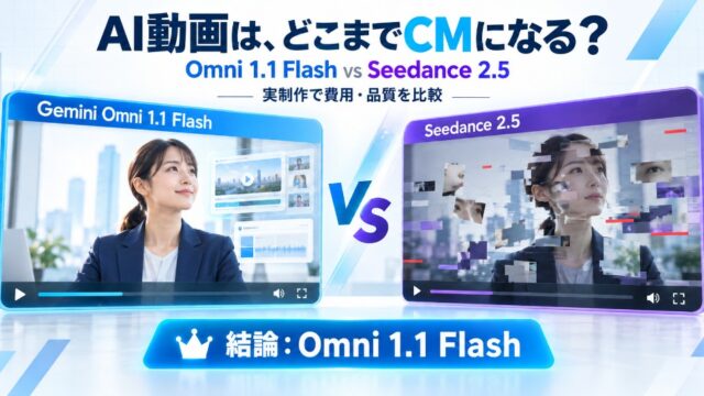 Gemini Omni 1.1 FlashとSeedance 2.5を実制作で比較｜ManualClip 10秒CM